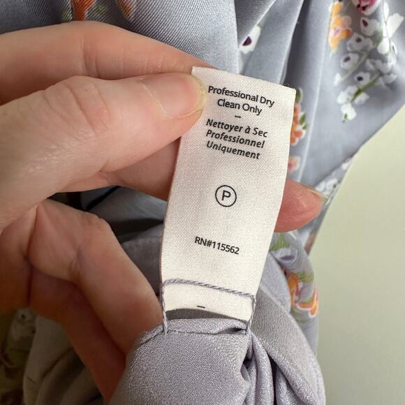 Sz 8 Cinq à Sept Terrence Satin Floral Midi Dress Cocktail Wedding Guest Romance - Picture 7 of 11